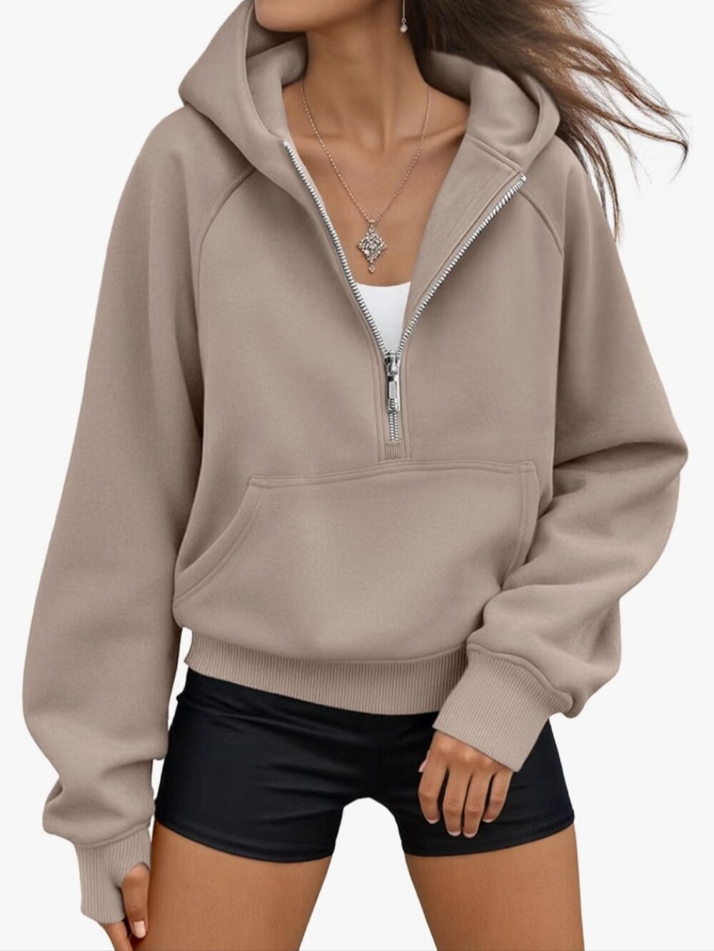 Womens Hoodies Half Zip Up Casual Comfort Fall Clothes 2026